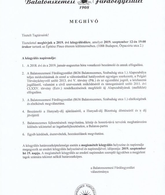 2019. évi közgyűlés